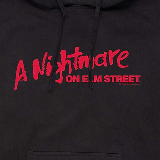 Nightmare On Elm Street Logo Mens Long Sleeve Freddy Hoodie