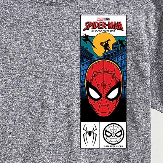 Brand New Day Mask Mens Crew Neck Short Sleeve Regular Fit Spiderman Graphic T-Shirt