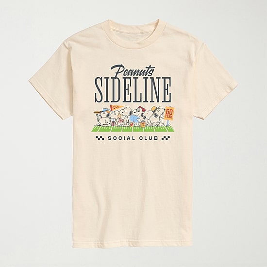 Sideline Social Club Sports Mens Crew Neck Short Sleeve Regular Fit Peanuts Snoopy Graphic T-Shirt