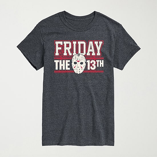 Friday The 13th Collegiate Mens Crew Neck Short Sleeve Regular Fit Graphic T-Shirt
