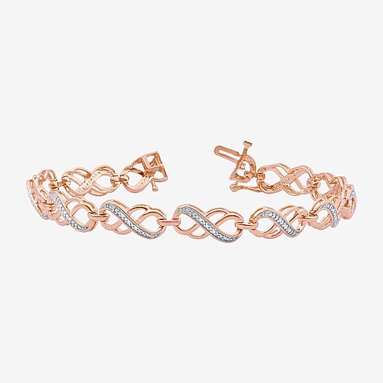 (F / Si1-Si2) Womens 1/10 CT. T.W. Lab Grown White Diamond 14K Gold Over Brass 7.5 Inch Tennis Bracelet