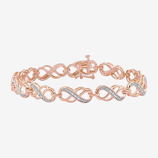 (F / Si1-Si2) Womens 1/10 CT. T.W. Lab Grown White Diamond 14K Gold Over Brass 7.5 Inch Tennis Bracelet