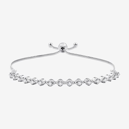 (F / Si1-Si2) Womens 1/2 CT. T.W. Lab Grown White Diamond Bolo Bracelet