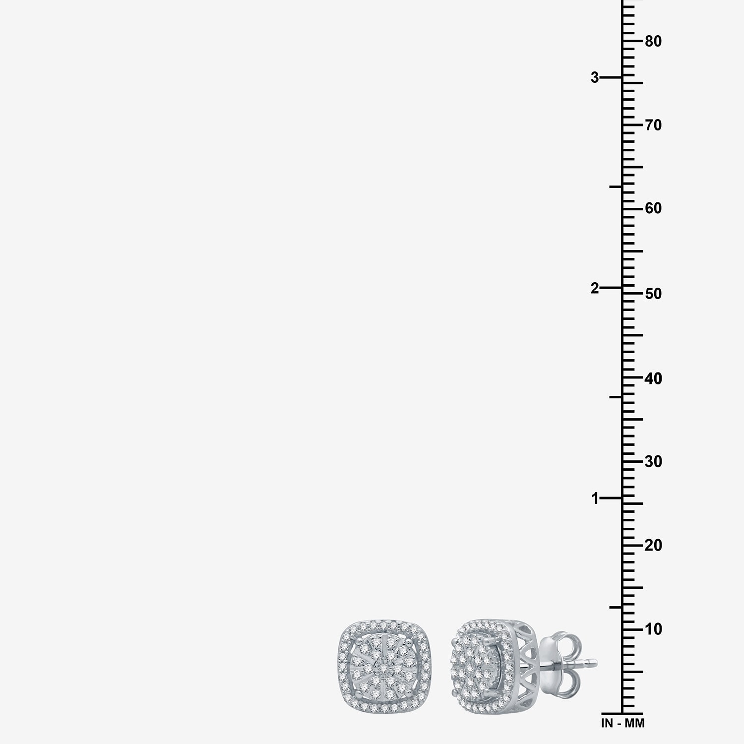 (F / Si1-Si2) 1/3 CT. T.W. Lab Grown White Diamond 9.2mm Round Stud Earrings