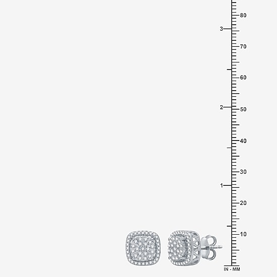(F / Si1-Si2) 1/3 CT. T.W. Lab Grown White Diamond 9.2mm Round Stud Earrings