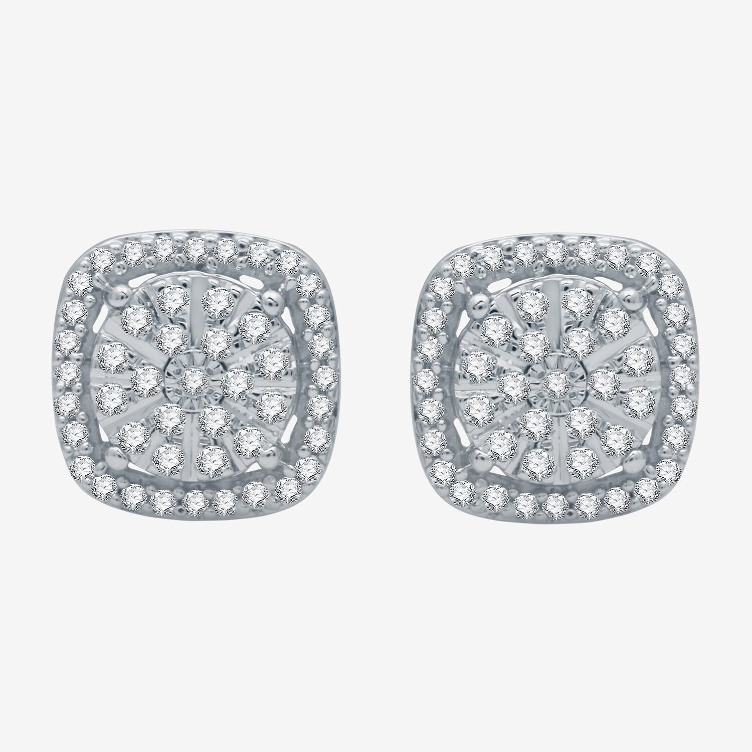 (F / Si1-Si2) 1/3 CT. T.W. Lab Grown White Diamond 9.2mm Round Stud Earrings