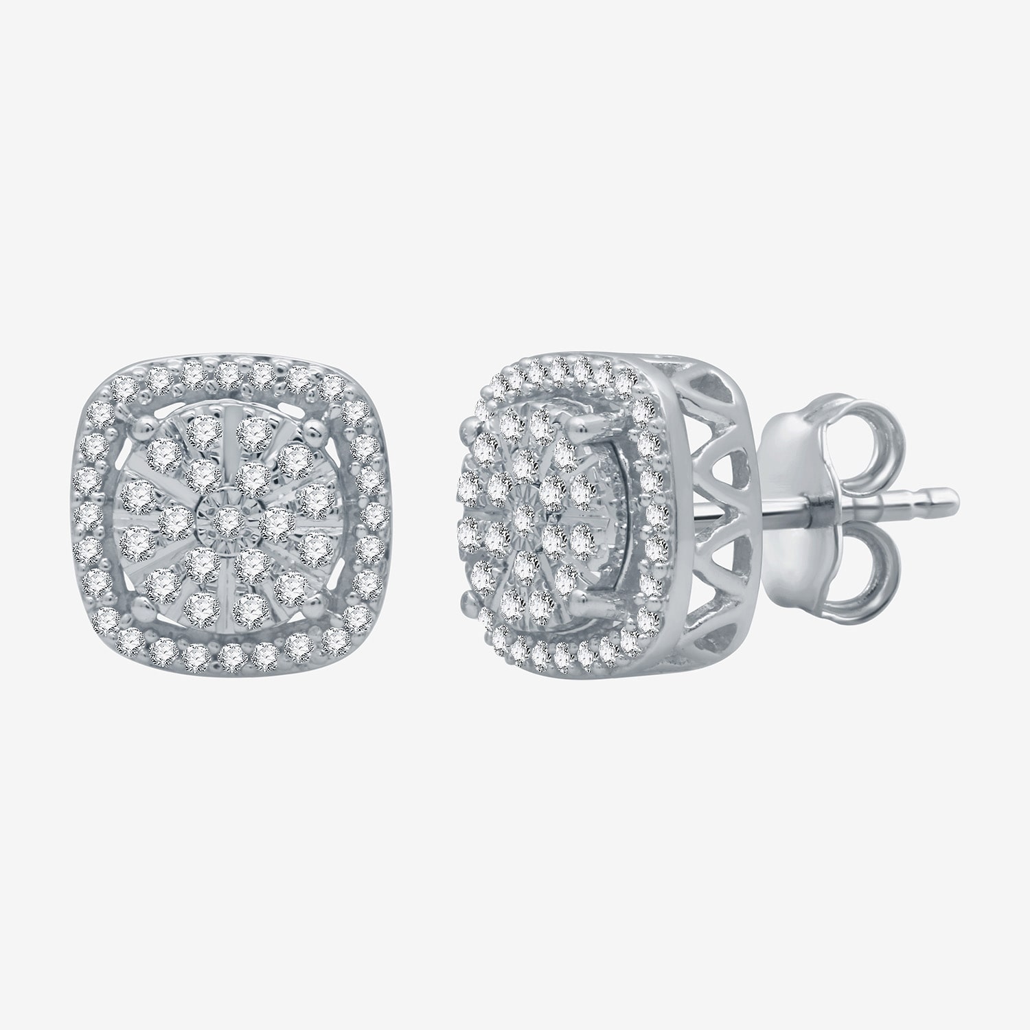 (F / Si1-Si2) 1/3 CT. T.W. Lab Grown White Diamond 9.2mm Round Stud Earrings