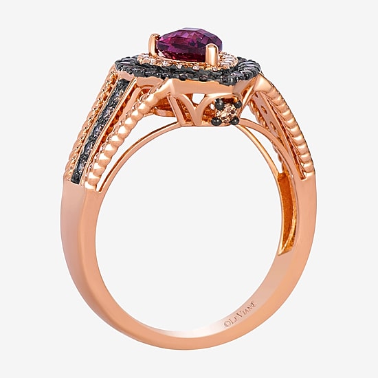 Le Vian Grand Sample Sale Le Vian Grand Sample Sale Limited Quantities! Womens 1/2 CT. Genuine Red Rhodolite 14K Gold Pear Halo Side Stone Cocktail Ring