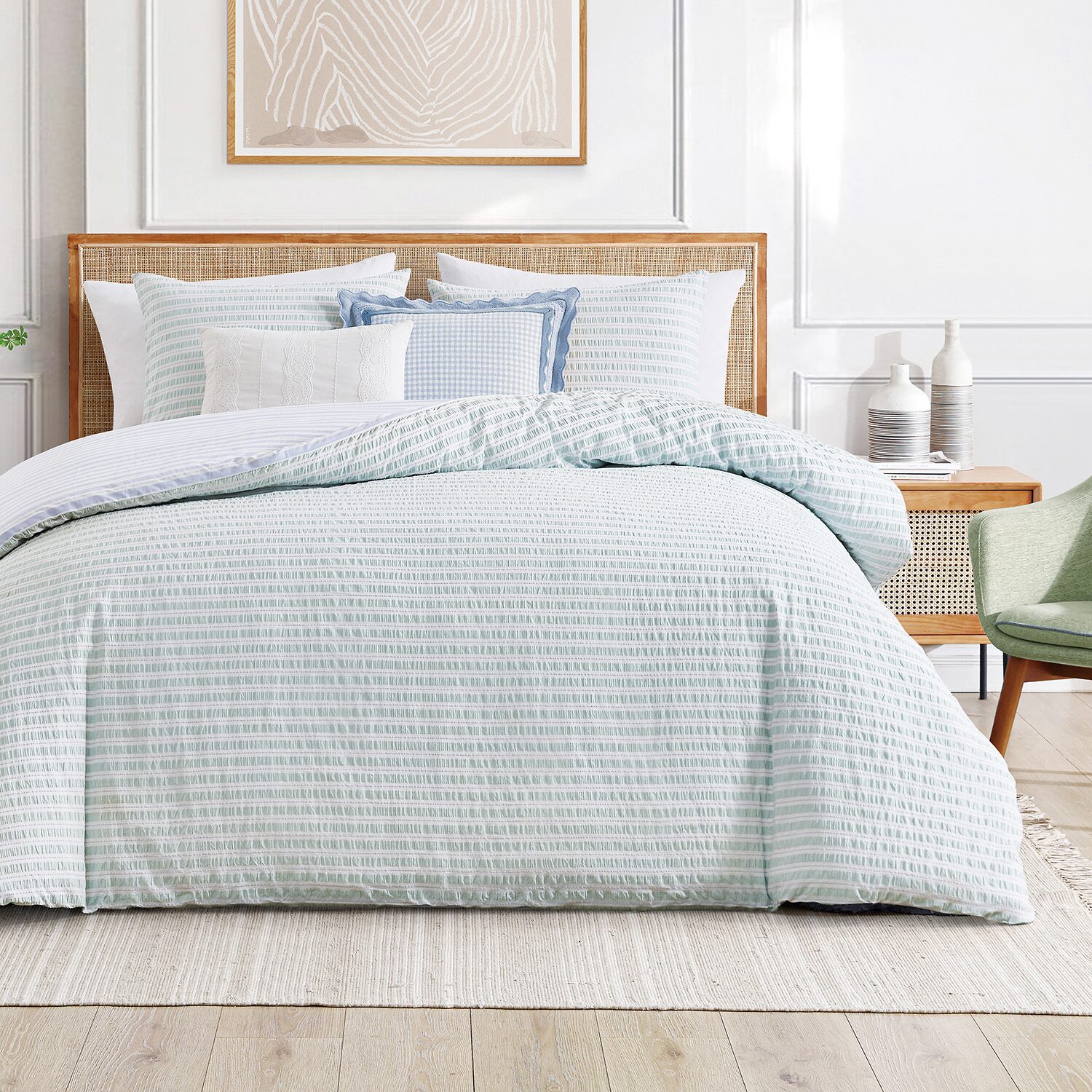 Peri Home Seersucker Stripe 3-pc. Comforter Set