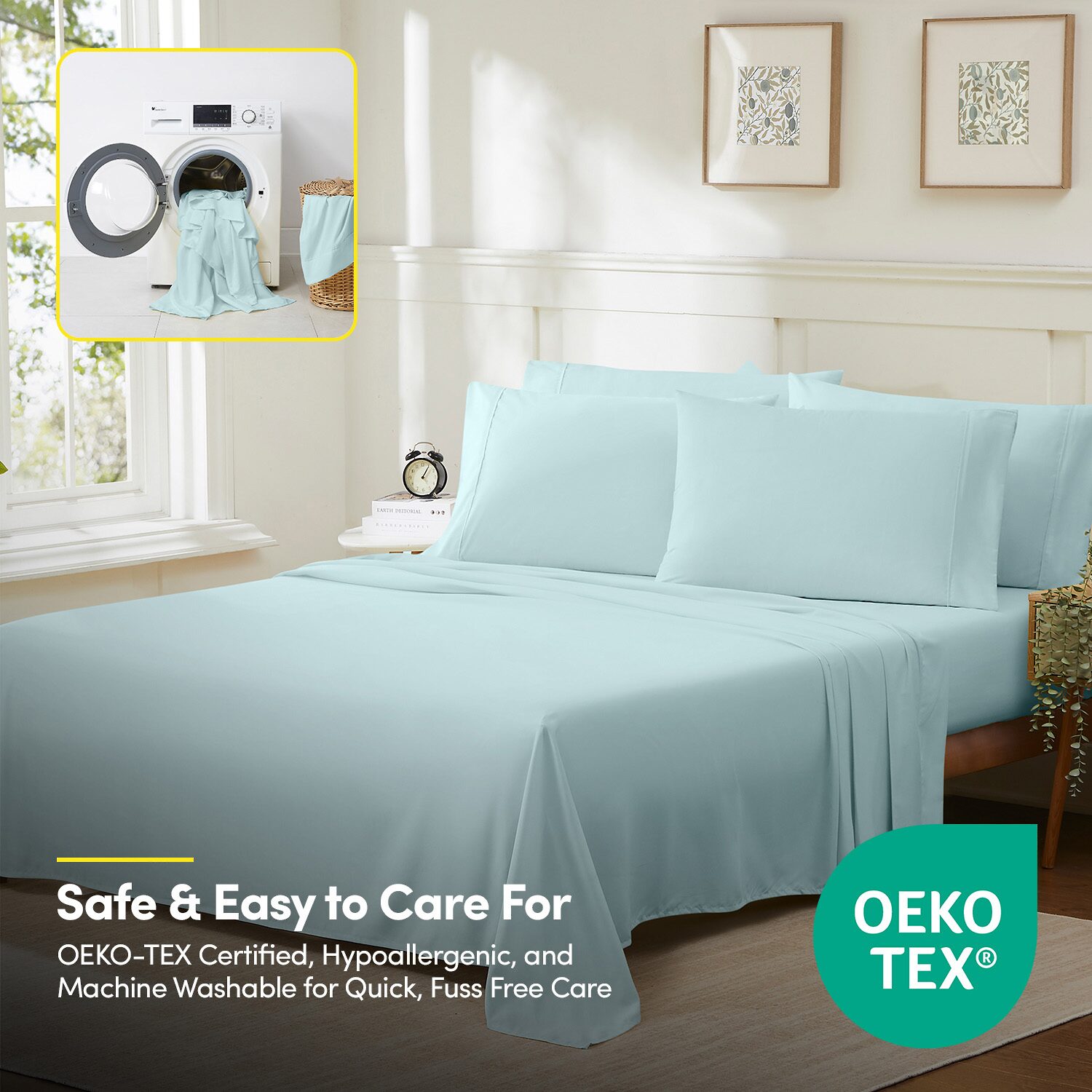 Sweet Home Collection™ Luxury Soft Microfiber Wrinkle Free Deluxe Sheet Set with Bonus Pillowcases