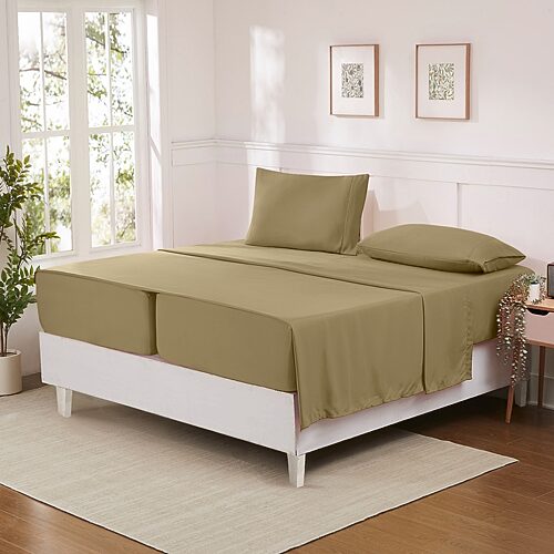Sweet Home Collection Luxury Soft Microfiber Wrinkle Free Deluxe Sheet Set with Bonus Pillowcases, One Size, Yellow