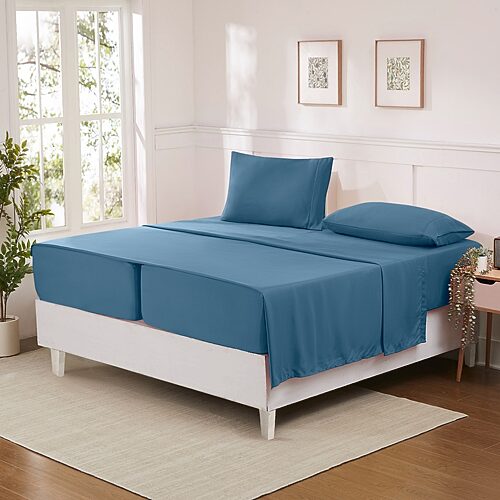 Sweet Home Collection Luxury Soft Microfiber Wrinkle Free Deluxe Sheet Set with Bonus Pillowcases, One Size, Blue