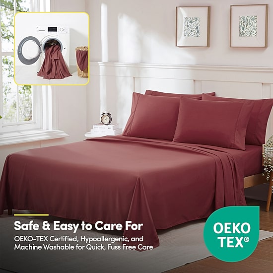 Sweet Home Collection™ Luxury Soft Microfiber Wrinkle Free Deluxe Sheet Set with Bonus Pillowcases