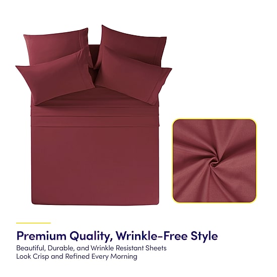 Sweet Home Collection™ Luxury Soft Microfiber Wrinkle Free Deluxe Sheet Set with Bonus Pillowcases