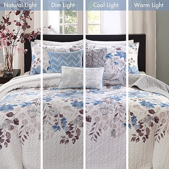 Madison Park Raven 6-Pc Printed Quilt Set With Throw Pillows