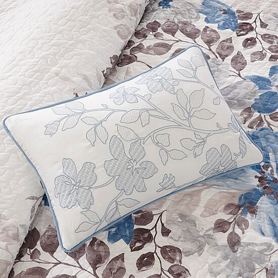 Madison Park Raven 6-Pc Printed Quilt Set With Throw Pillows