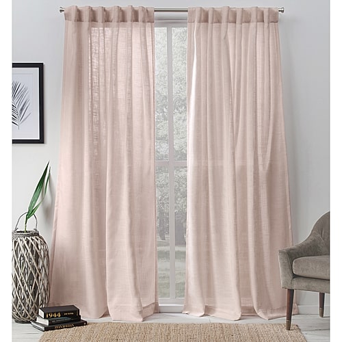 Exclusive Home Curtains Bella Sheer Hidden Tab Top Curtain Panel Pair, 54" x 96" - Rose