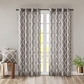 Madison Park Westmont Fretwork Print Grommet Top Light-Filtering Single Curtain Panel