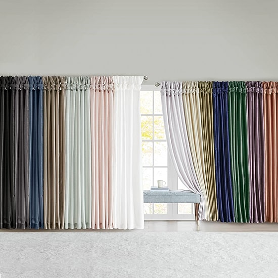 Madison Park Natalie Twisted Tab Tab Top Light-Filtering Single Curtain Panel
