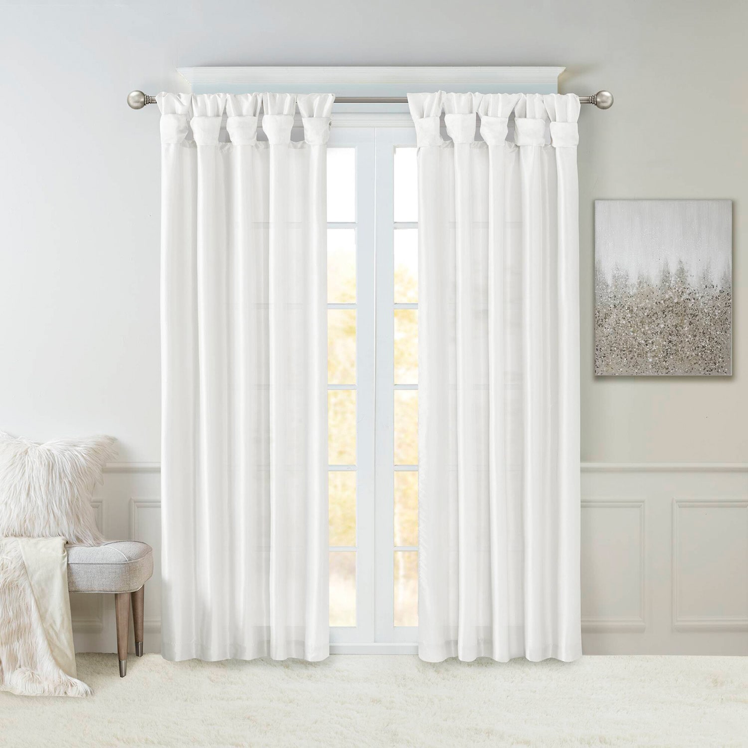 Madison Park Natalie Twisted Tab Tab Top Light-Filtering Single Curtain Panel
