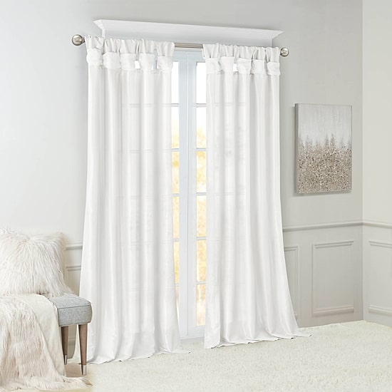 Madison Park Natalie Twisted Tab Tab Top Light-Filtering Single Curtain Panel
