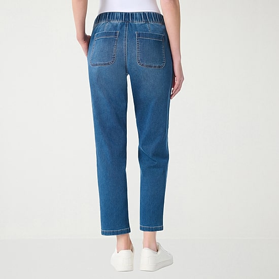 Gloria Vanderbilt Womens Anya Straight Leg Knit Denim