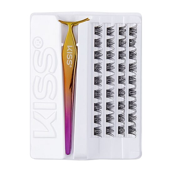 Kiss Lashes Impress Press-On Falsies Eyelash Clusters Kit Voluminous