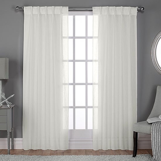 Exclusive Home Curtains Belgian Pinch Pleat Sheer Set of 2 Curtain Panel