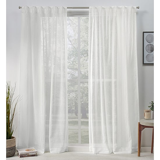 Exclusive Home Curtains Belgian Tab Top Sheer Set of 2 Curtain Panel