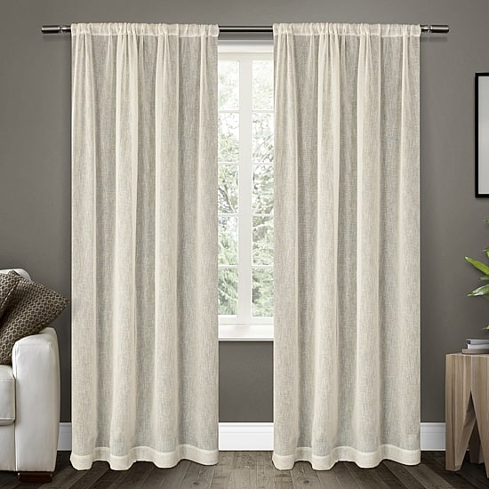 Exclusive Home Curtains Belgian Rod Pocket Sheer Set of 2 Curtain Panel