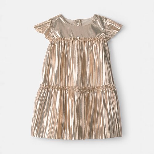 Carter's Baby Girls 2-pc. Cap Short Sleeve A-line Dress In Silver