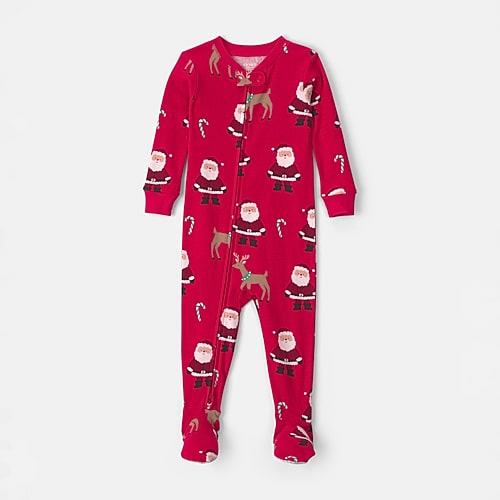 Carter's Baby Unisex Rib Crew Neck Long Sleeve One Piece Pajama In Red