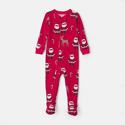 Carter's Baby Unisex Rib Crew Neck Long Sleeve One Piece Pajama In Red