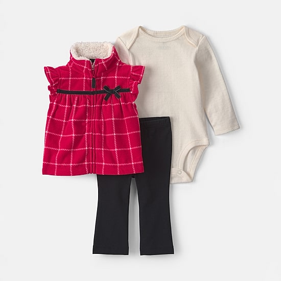 Carter's Baby Girls Fleece 3-pc. Pant Set