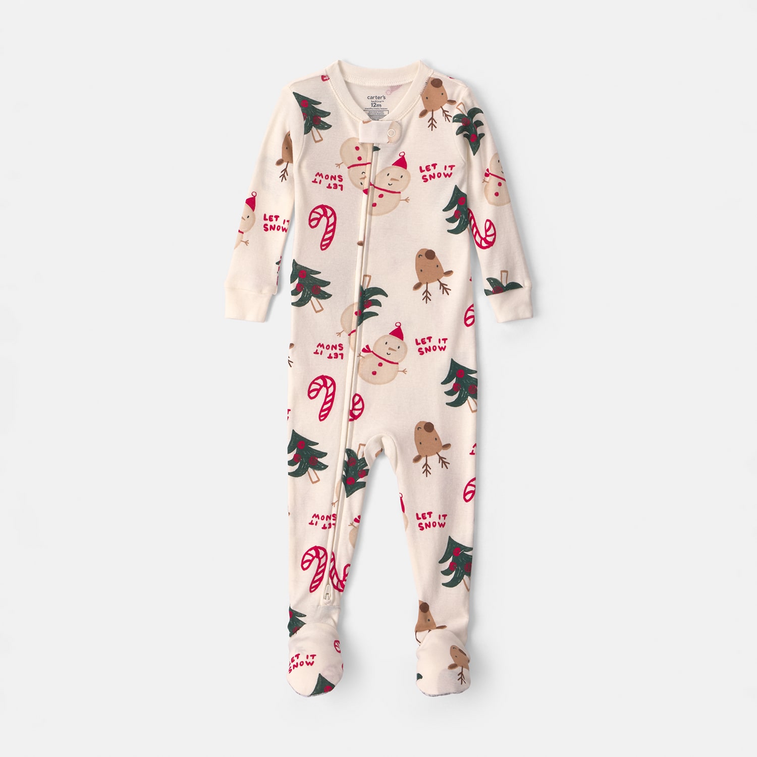 Carter's Baby Unisex Rib Crew Neck Long Sleeve One Piece Pajama