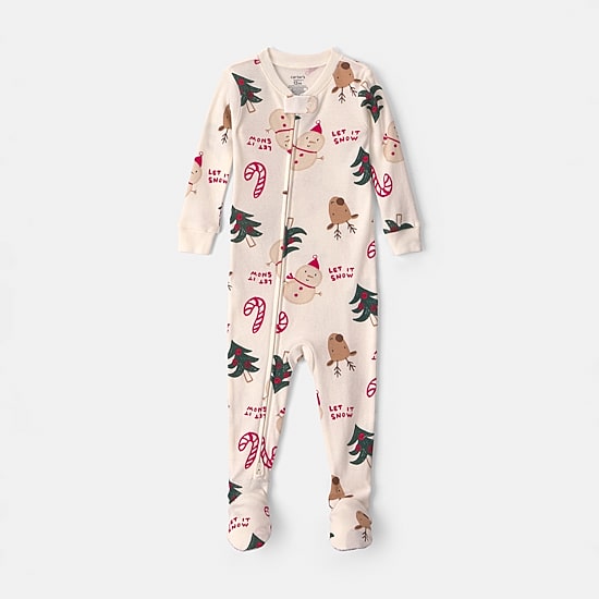 Carter's Holiday Baby Unisex Rib Crew Neck Long Sleeve One Piece Pajama