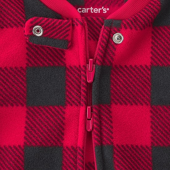 Carter's Microfleece Moose Baby Unisex Checked Sleep and Play
