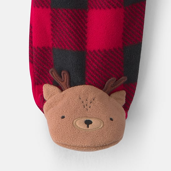 Carter's Microfleece Moose Baby Unisex Checked Sleep and Play