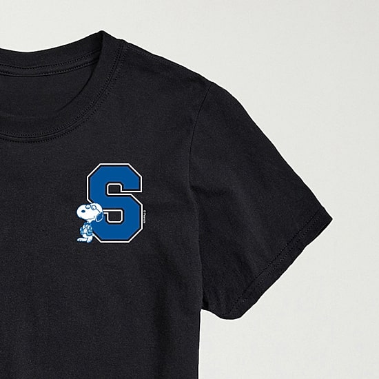 Collegiate School Mens Crew Neck Short Sleeve Regular Fit Peanuts Snoopy Big and Tall Graphic T-Shirt