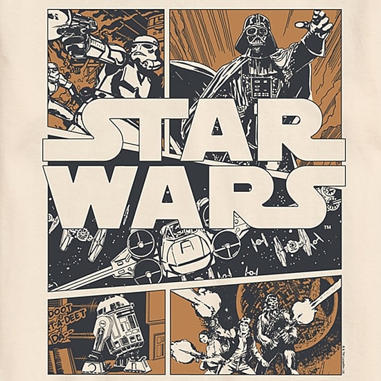 Darth Vader Comic Mens Crew Neck Short Sleeve Regular Fit Star Wars Big and Tall Graphic T-Shirt