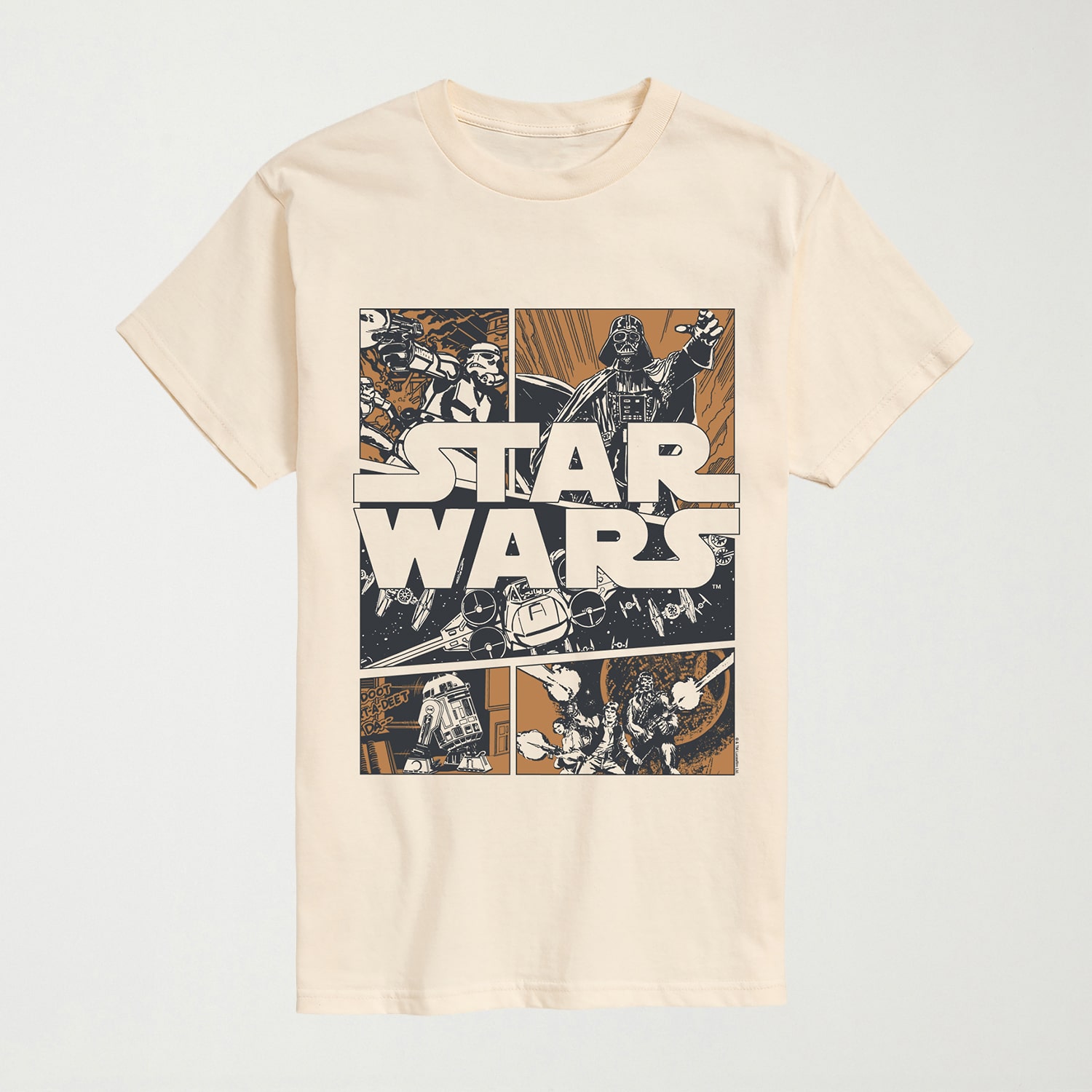 Darth Vader Comic Mens Crew Neck Short Sleeve Regular Fit Star Wars Big and Tall Graphic T-Shirt