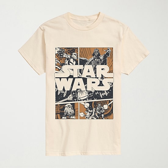Darth Vader Comic Mens Crew Neck Short Sleeve Regular Fit Star Wars Big and Tall Graphic T-Shirt