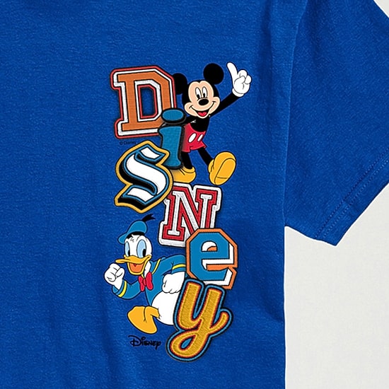 Faux Patch Logo Mens Crew Neck Short Sleeve Regular Fit Mickey and Friends Big and Tall Graphic T-Shirt
