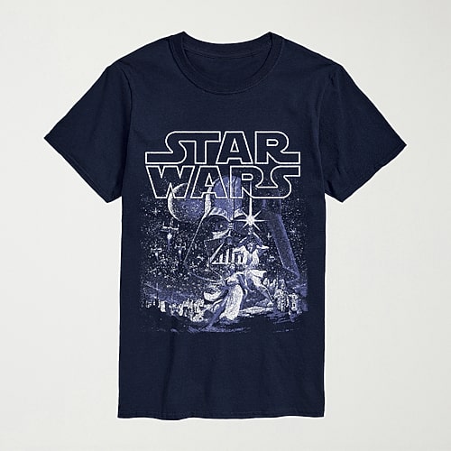 Celestial Darth Vader Mens Crew Neck Short Sleeve Regular Fit Star Wars Big and Tall Graphic T-Shirt, 3x-large, Blue