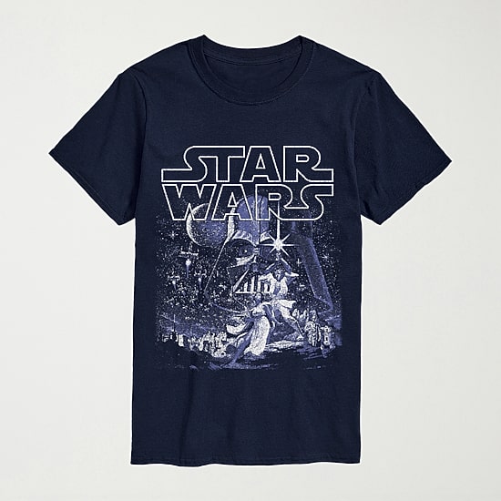 Celestial Darth Vader Mens Crew Neck Short Sleeve Regular Fit Star Wars Big and Tall Graphic T-Shirt