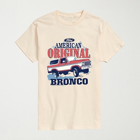 Ford American Original Bronco Mens Crew Neck Short Sleeve Regular Fit Big and Tall Graphic T-Shirt