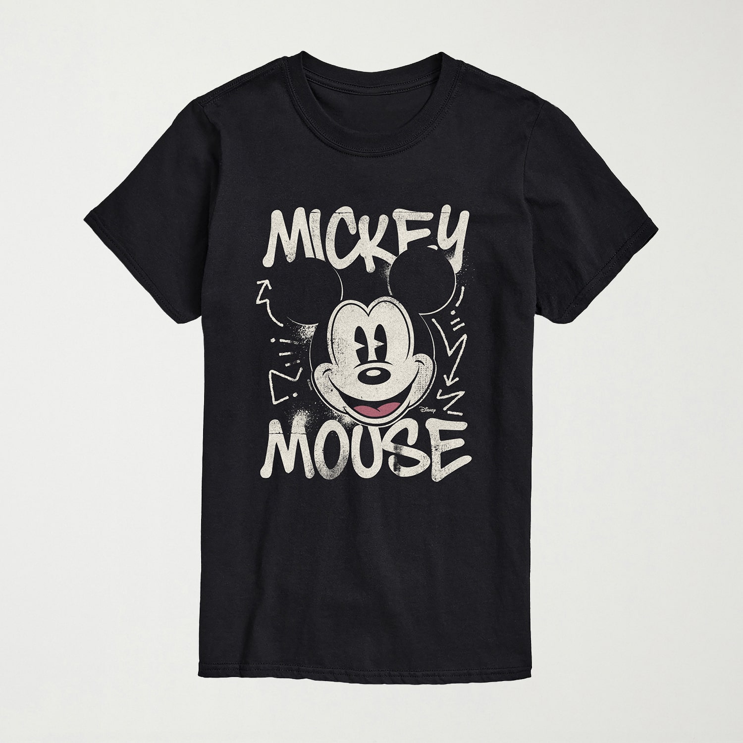 Graffiti Vintage Fade Mens Crew Neck Short Sleeve Regular Fit Mickey Mouse Big and Tall Graphic T-Shirt