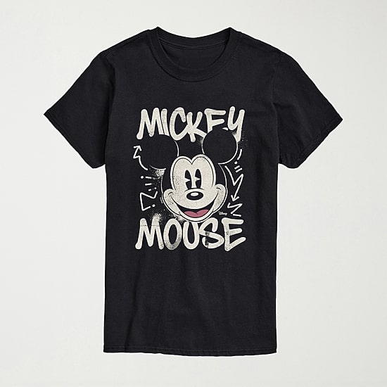 Graffiti Vintage Fade Mens Crew Neck Short Sleeve Regular Fit Mickey Mouse Big and Tall Graphic T-Shirt