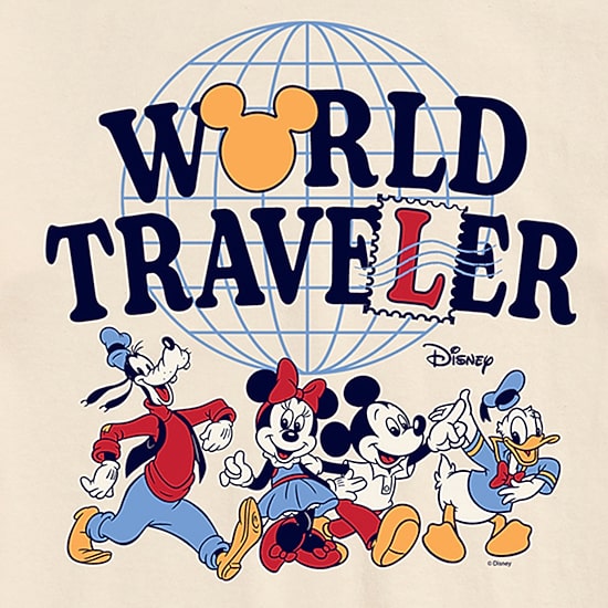 World Traveler Mens Crew Neck Short Sleeve Regular Fit Mickey Mouse Big and Tall Graphic T-Shirt