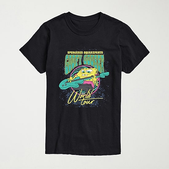 Goofy Goober Tour Mens Crew Neck Short Sleeve Regular Fit Spongebob Big and Tall Graphic T-Shirt